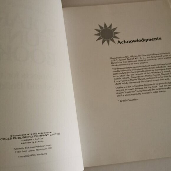1979 Solar Fun Projects Book John Barling Vintage DIY Outdoor Solar Energy Sun - Picture 5 of 9